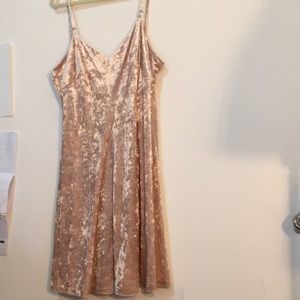 blush velvet dress